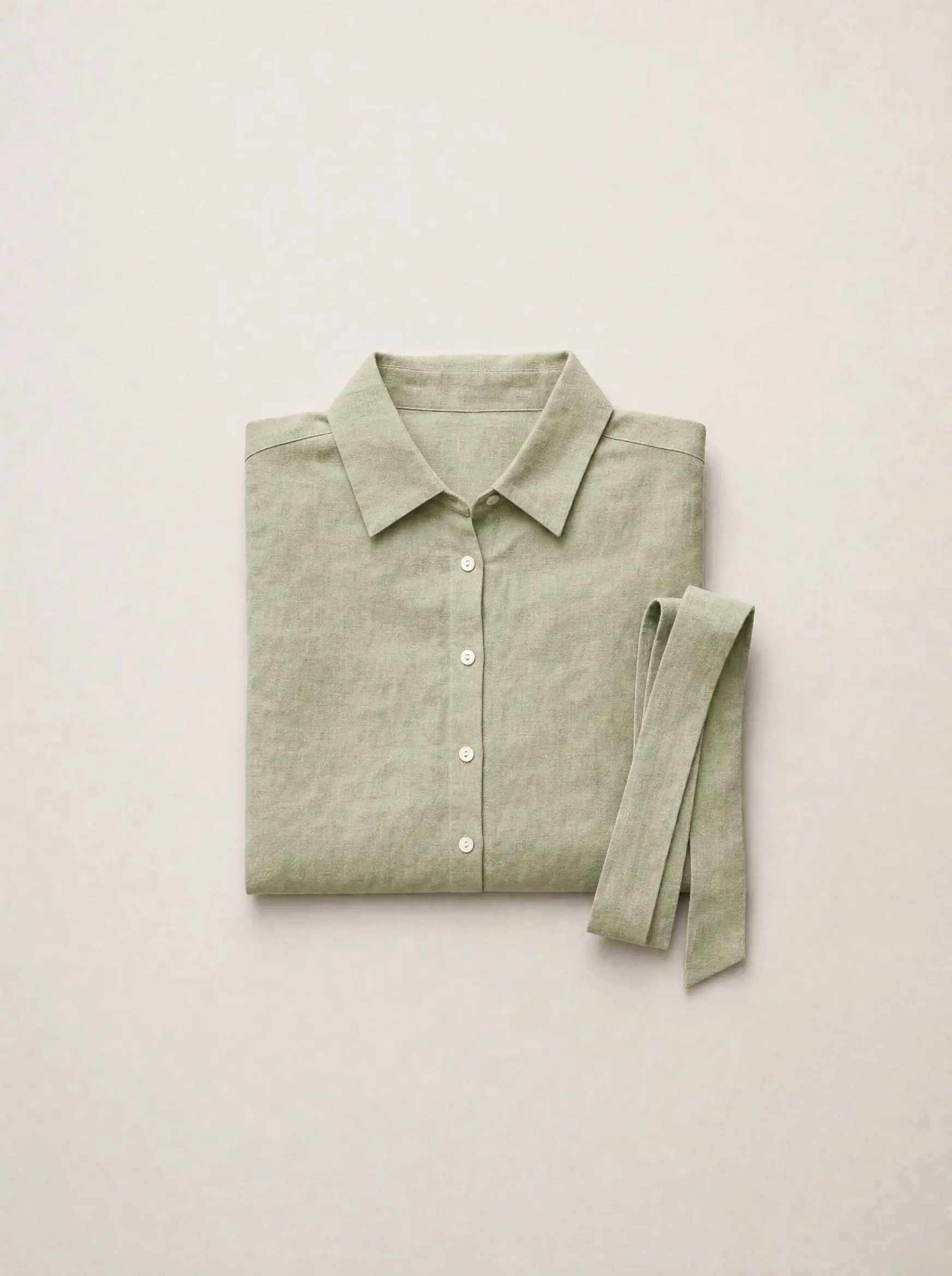The same linen dress folded and photographed from above