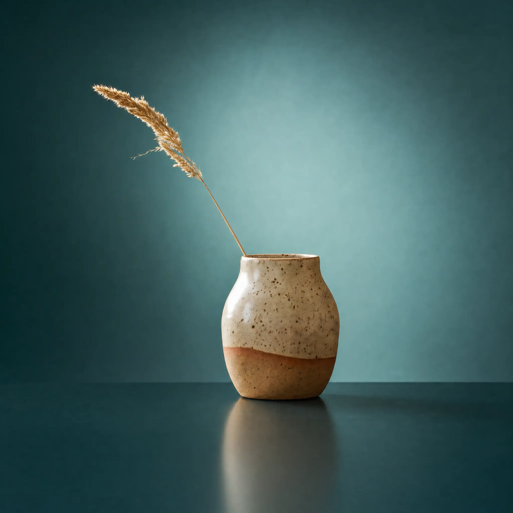 The same vase on a deep teal backdrop